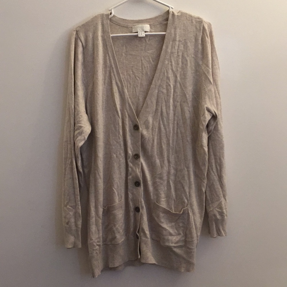 Champagne/beige colored oversized cardigan